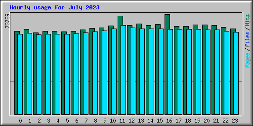 Hourly usage for July 2023